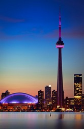 Photo:  Downtown Toronto skyline, including CN Tower and Rogers Center